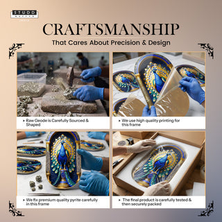 Pyrite–Lapis Peacock Frame [ Capsule Shape ]