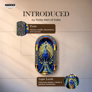 Pyrite–Lapis Peacock Frame [ Capsule Shape ]