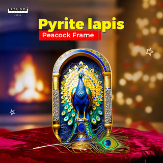 Pyrite–Lapis Peacock Frame [ Capsule Shape ]