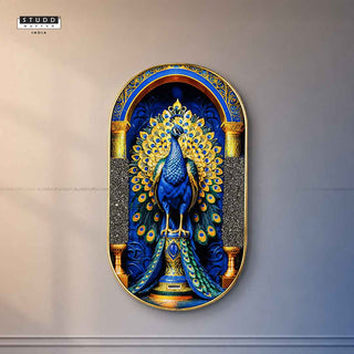 Pyrite–Lapis Peacock Frame [ Capsule Shape ]