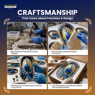 Pyrite–Lapis Peacock Frame [ Capsule Shape ]