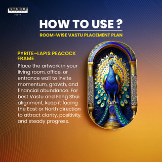 Pyrite–Lapis Peacock Frame [ Capsule Shape ]