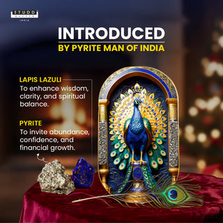 Pyrite–Lapis Peacock Frame [ Capsule Shape ]