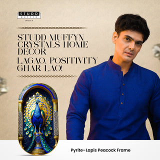 Pyrite–Lapis Peacock Frame [ Capsule Shape ]