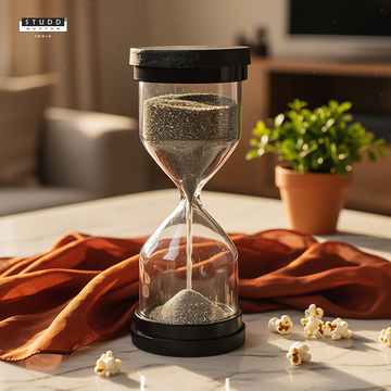 Pyrite Prosperity Flow Hourglass – Classic (40×100 mm)