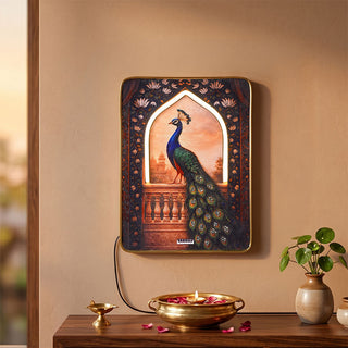 Pyrite Prosperity Peacock Neon Light Frame
