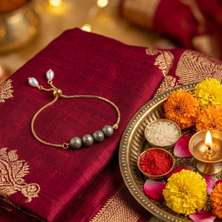 Pyrite Crystal Adjustable Rakhi
