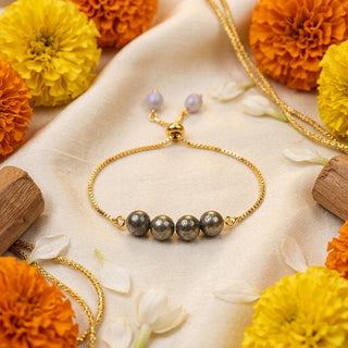 Pyrite Crystal Adjustable Rakhi