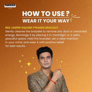 Red Jasper Square Pyramid Bracelet