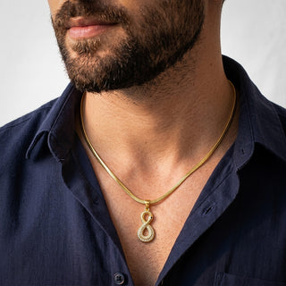 Revival Venom Loop Pendant - 24K Gold Plated [ With Velore Snake Chain]