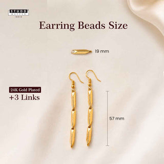 Classic Rice Trio Earring - 24k Gold Plated