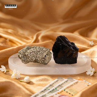 Richie Rich Geode Combo With Selenite Plate