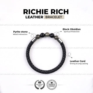 Richie Rich Stretchable Leather Bracelet