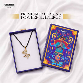 Ride Your Destiny Horse Pendant - 24k Gold Tone Plated [Black Chain]