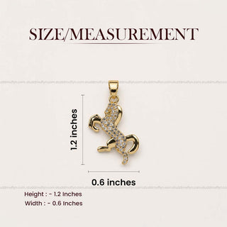 Ride Your Destiny Horse Pendant - 24k Gold Tone Plated [Black Chain]