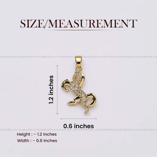 Ride Your Destiny Horse Pendant - 24k Gold Tone Plated [ Gold Chain ]