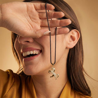 Ride Your Destiny Horse Pendant - 24k Gold Tone Plated [Black Chain]