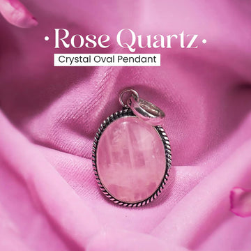 Rose Quartz Crystal Oval Pendant
