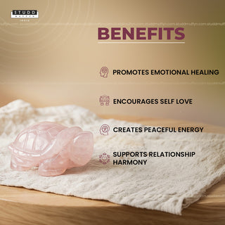 Rose Quartz Crystal Tortoise| Miniature Series