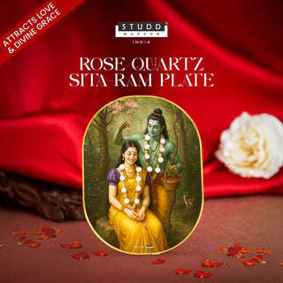 Sita Ram Rose Quartz Plate [ Rounded Rectangle ]