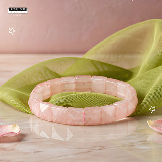 Rose Quartz Square Pyramid Bracelet