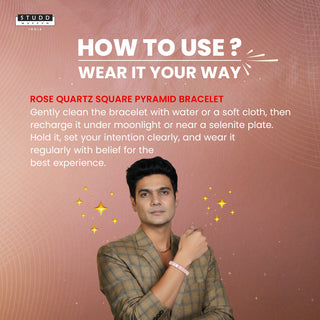 Rose Quartz Square Pyramid Bracelet