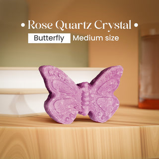 Rose Quartz Crystal Butterfly