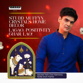 Sacred Twin Cow Harmony Pyrite Arch Frame