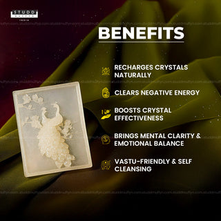 Selenite Peacock Recharging Block