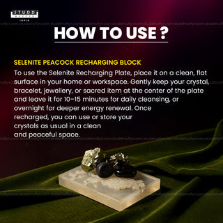 Selenite Peacock Recharging Block