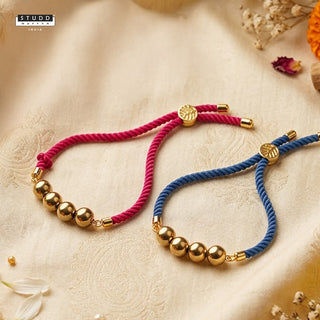 Signature Hematite Blue/Pink Crystal Rakhi