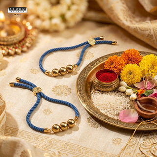 Signature Hematite Blue/Pink Crystal Rakhi