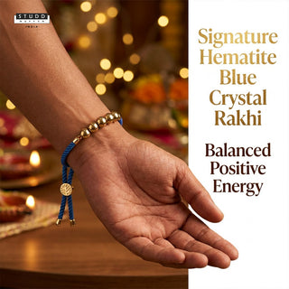 Signature Hematite Blue/Pink Crystal Rakhi