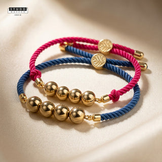 Signature Hematite Blue/Pink Crystal Rakhi