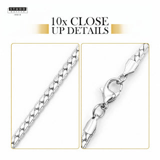 Silver Braided Flat Chain [ 55cm ]