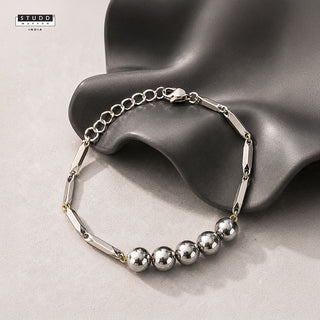 Silver Hematite Rice Bracelet