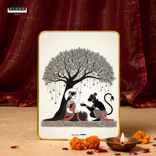 Sita-Hanumana Ashok Vatika Pyrite Plate