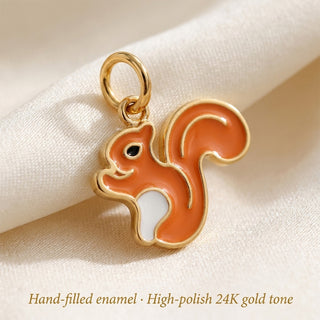Squirrel Pendant -  24K Gold Tone