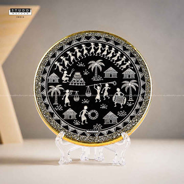Tarpa Harmony Pyrite Circle |  Warli Art Frame