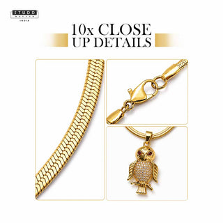 The Protection OWL pendant - 24k Gold Tone Plated [ With Chain ]