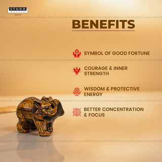 Tiger Eye Crystal Elephant | Miniature Series