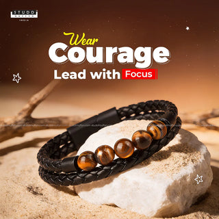 Tiger Eye Vegan Leather Bracelet Pack of 2