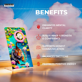 Tiger Lapiz Crystal Table Clock