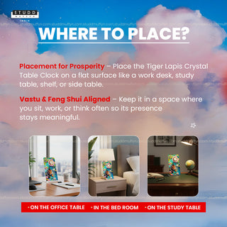 Tiger Lapiz Crystal Table Clock