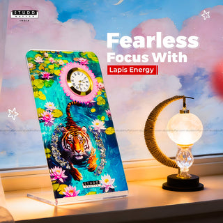 Tiger Lapiz Crystal Table Clock