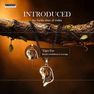 Fierce Tiger Pendant - 24k Gold Tone Plated [ Black Chain ]