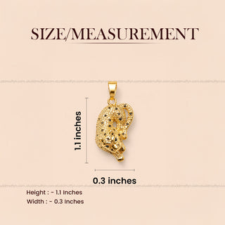 Fierce Tiger Pendant - 24k Gold Tone Plated [ Black Chain ]