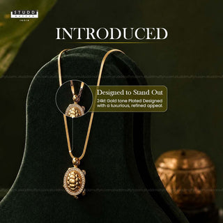 Turtle of Abundance Pendant - 24k Gold Tone Plated [ With Chain ]