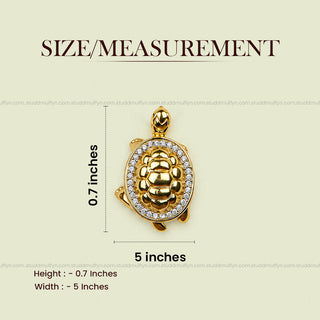 Turtle of Abundance Pendant - 24k Gold Tone Plated [ With Chain ]