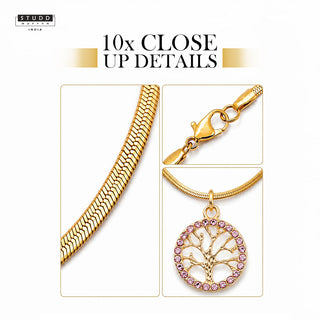 Tree of Life Pendant - 24k Gold Tone Plated [ With Chain ]